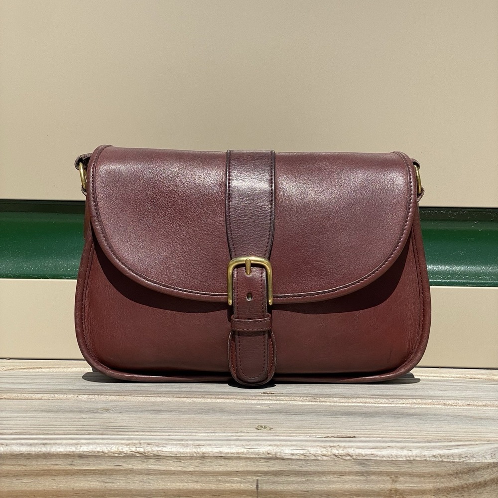 Vintage Coach Burgundy Chelsea Bag 9894 Crossbody Bag United States Pre-1994 - Picture 2 of 16